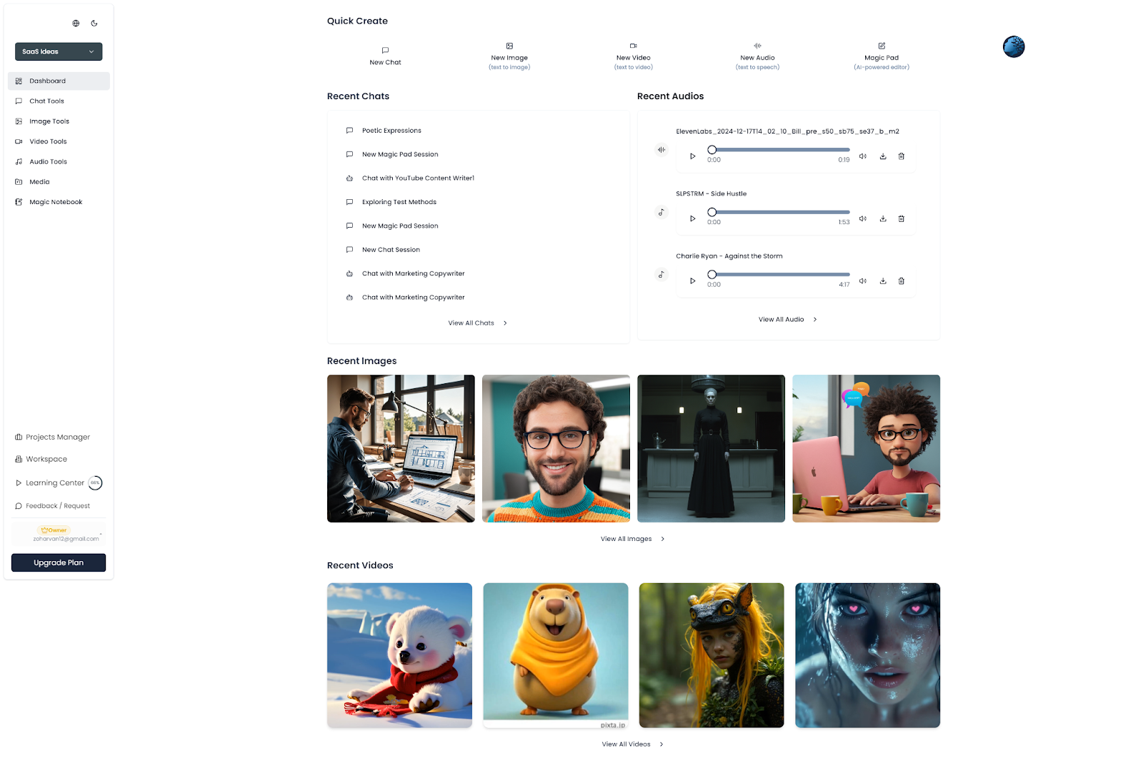 Quick create with AI